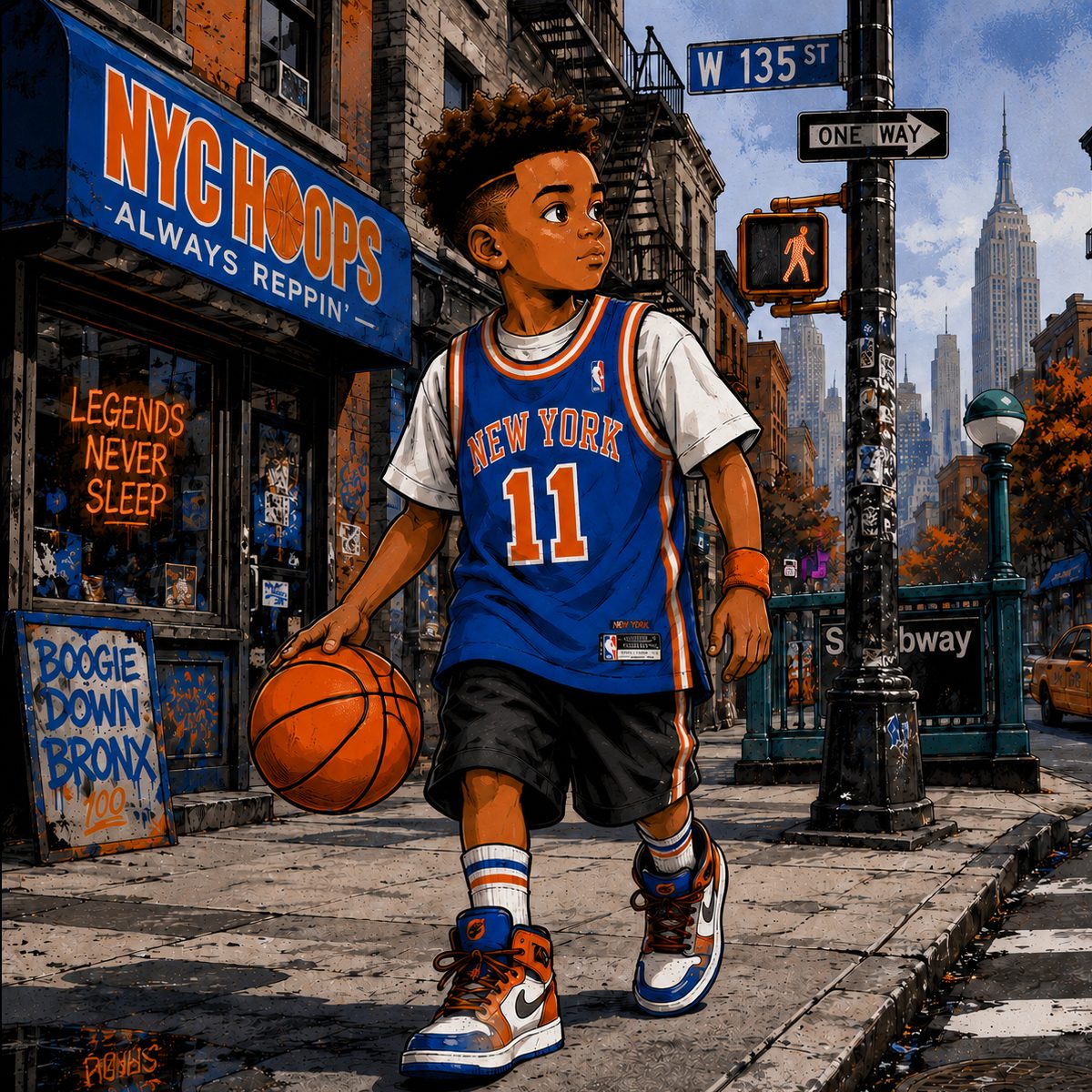Still from an animated music visual for Brunson