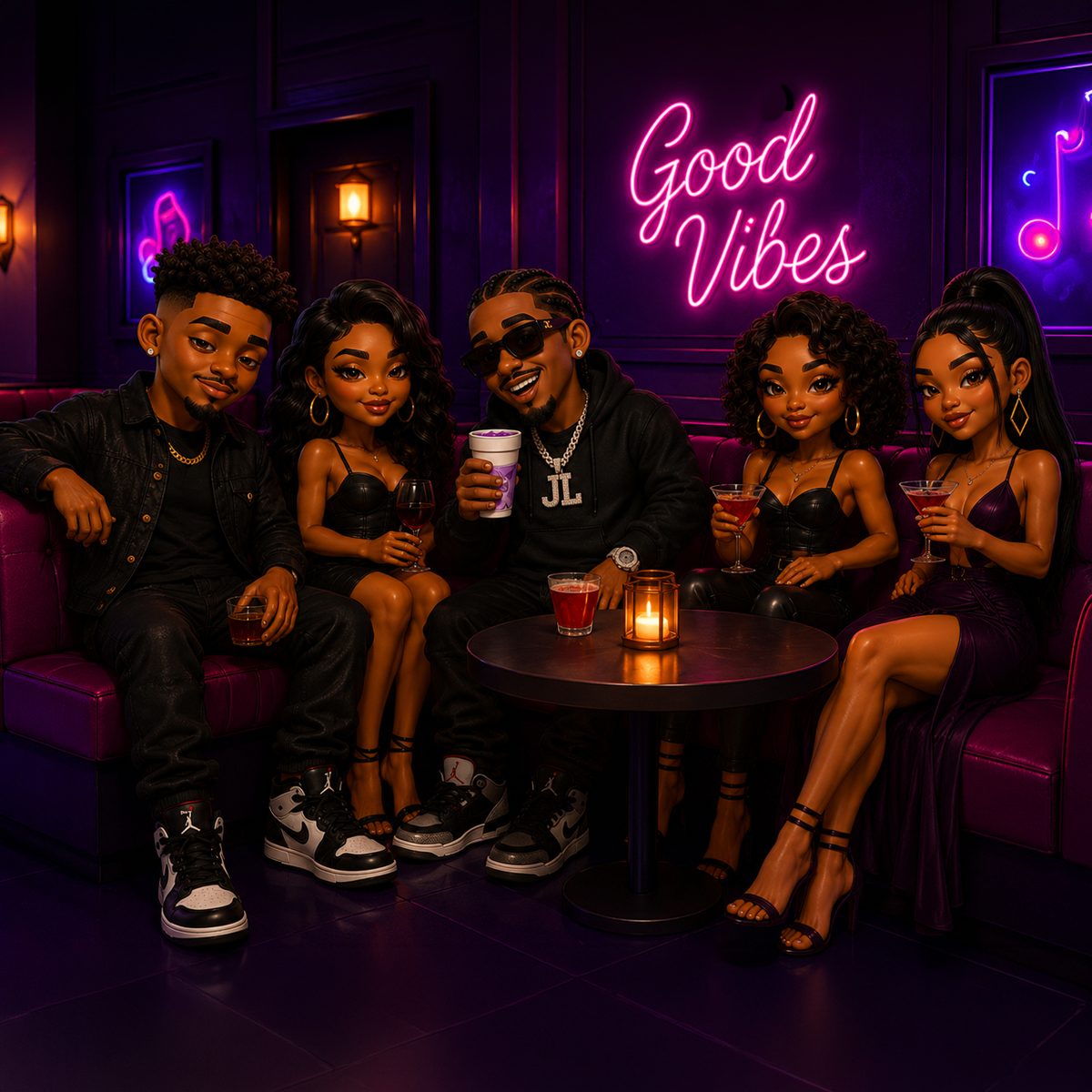 Animated nightclub scene