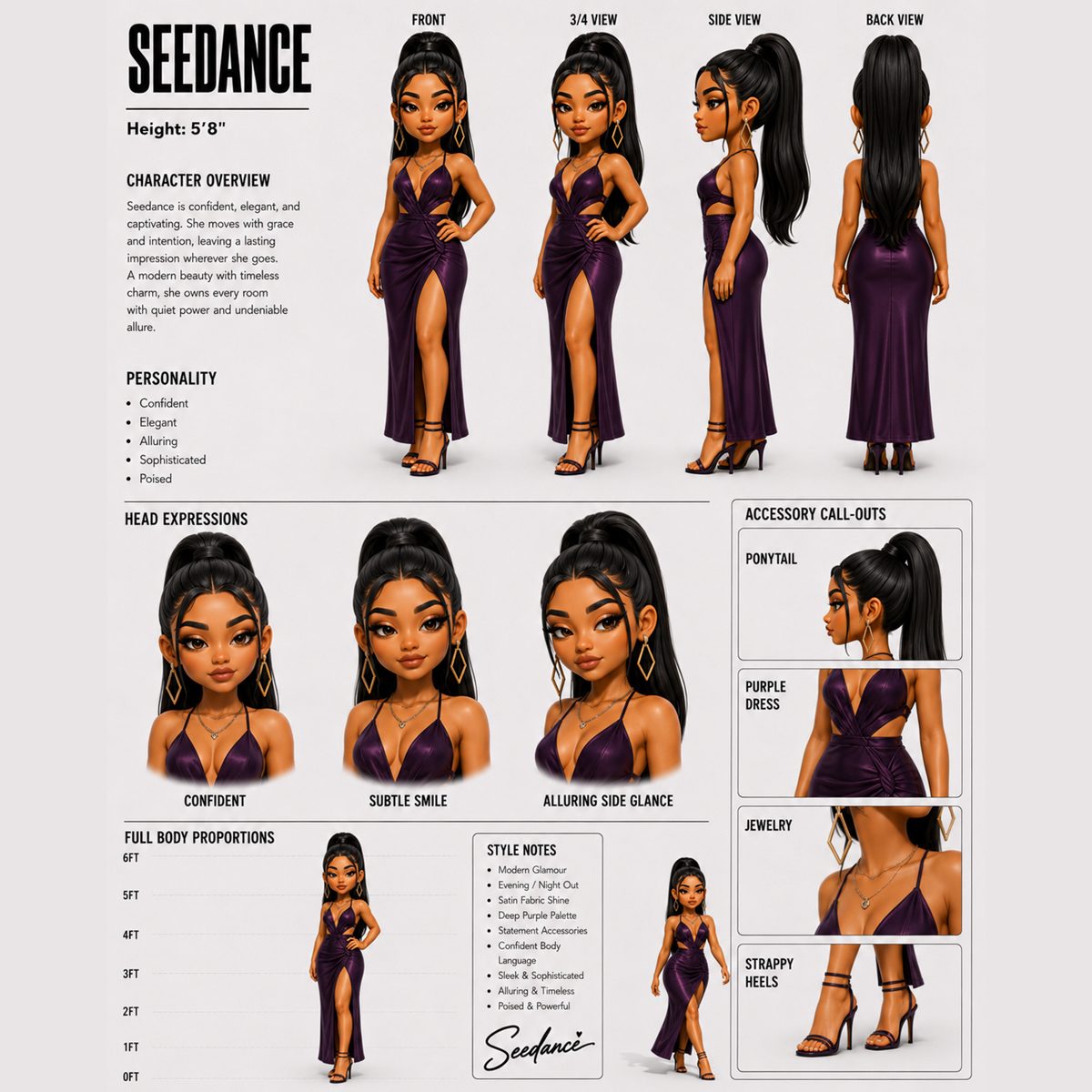 Seedance character sheet