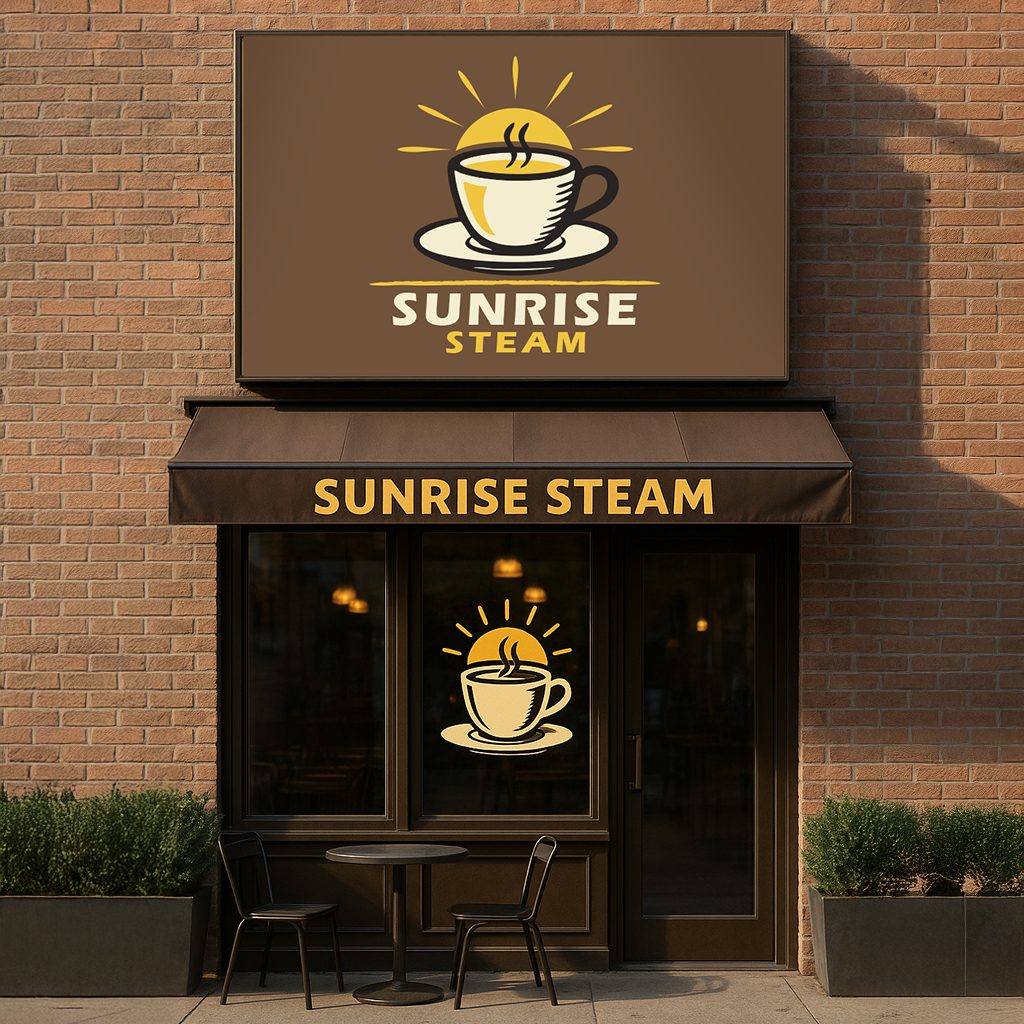 Sunrise Steam storefront branding